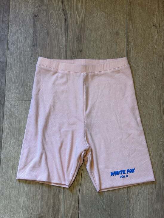 White Fox Pants - White Fox Vol.3 Offstage Ribbed Bike Shorts Pink Size S